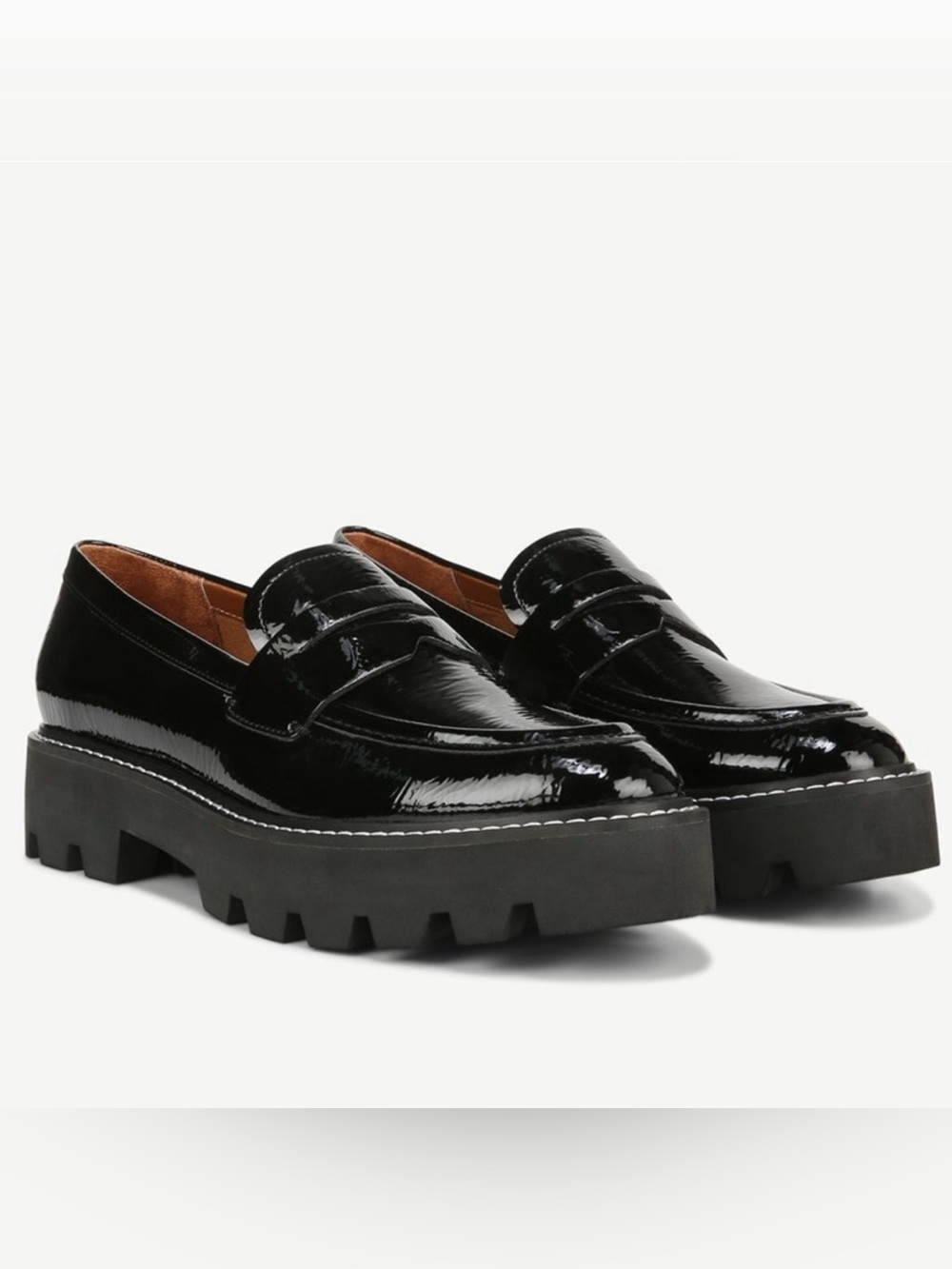 Franco Sarto Black Patent Leather Loafers